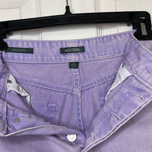 Wild fable highest rise denim wash purple shorts size 6 - Picture 3 of 5